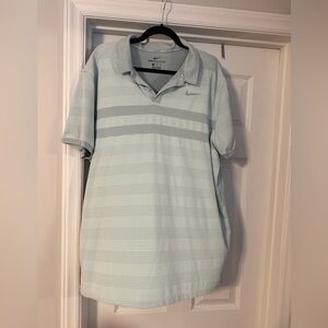 Nike Men’s Pale Blue Striped Dri-FIT Polo